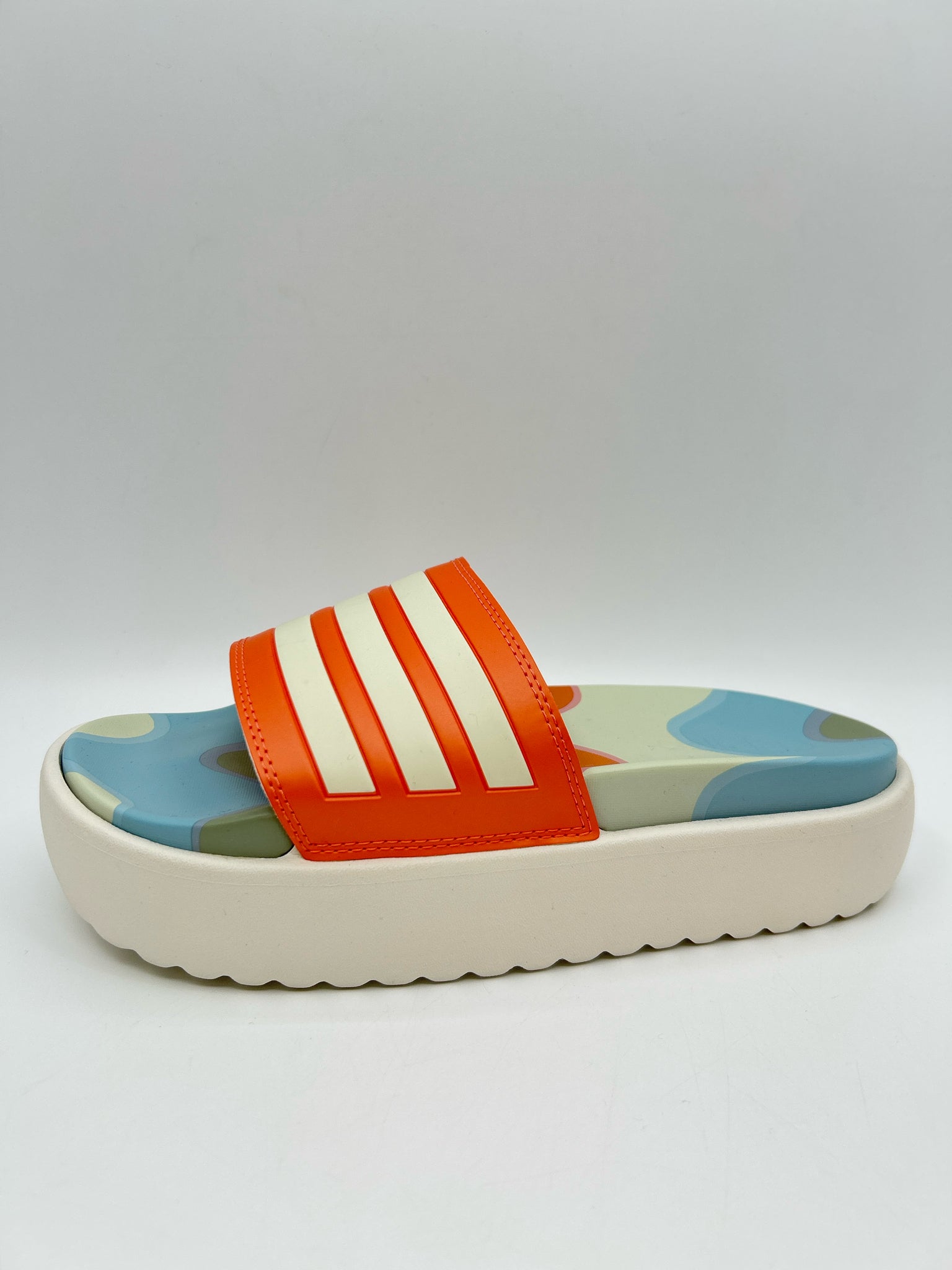 ADIDAS Size 7 ORANGE AND WHITE Women Sandal