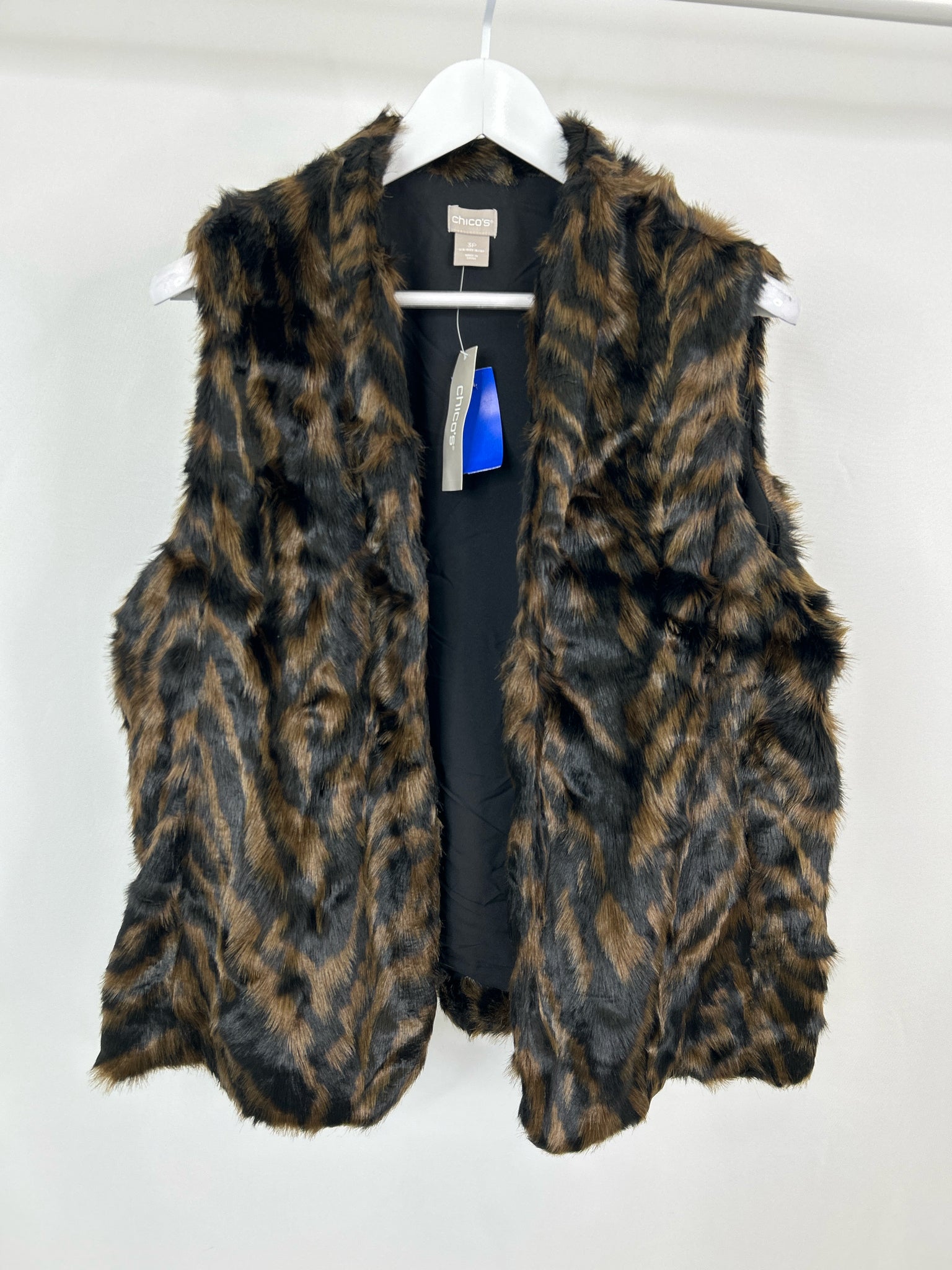 CHICO'S NWT Size 16/18P Brown and Black Women Vest
