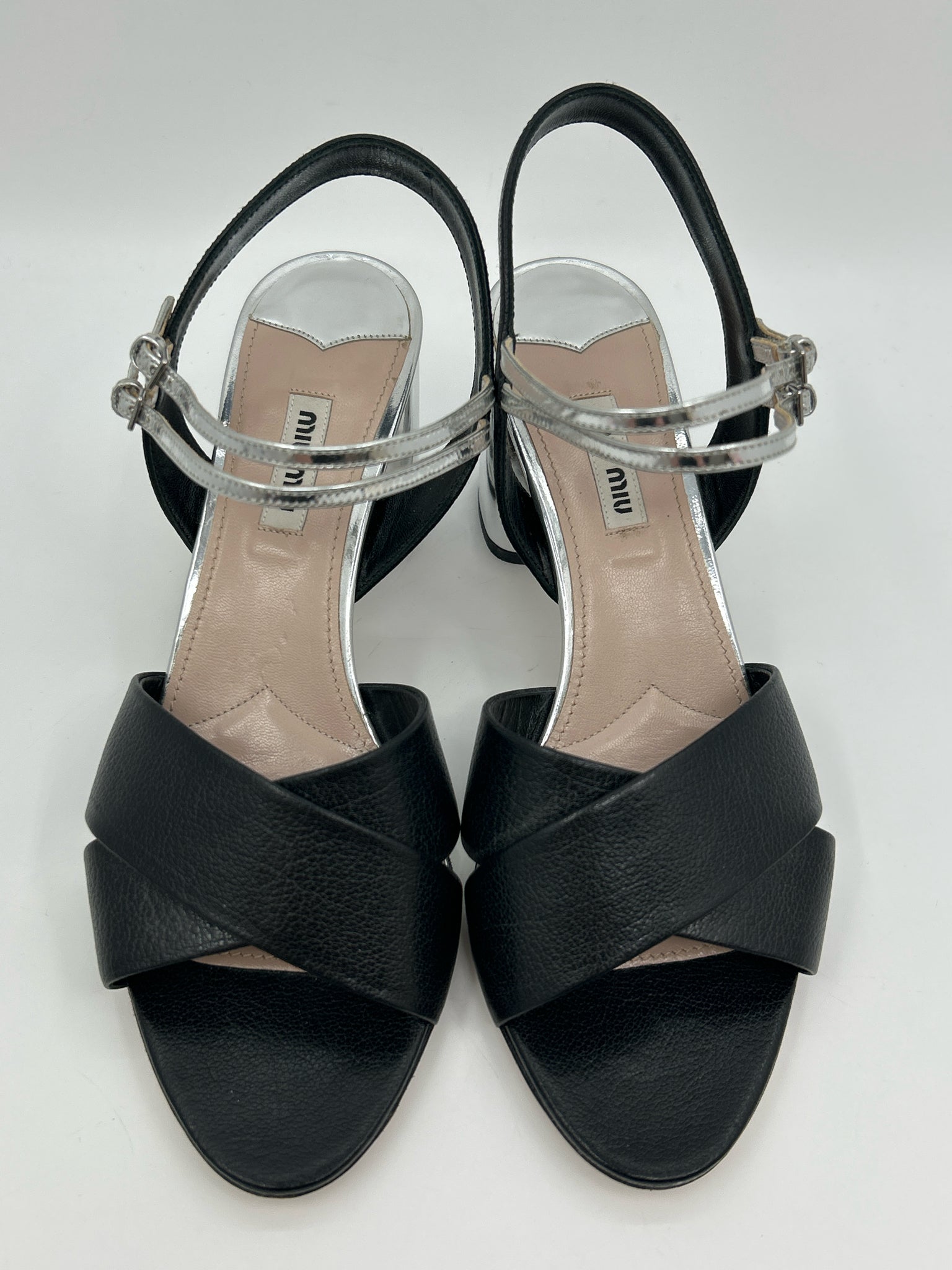 MIU MIU Size 39.5 Black Women Sandal