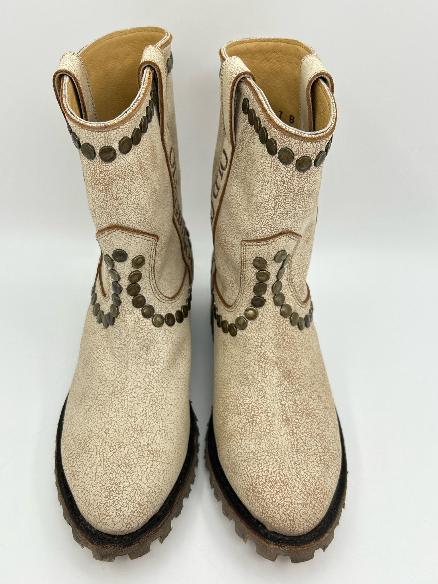 OLD GRINGO Size 7B CREAM AND BROWN Women Boots