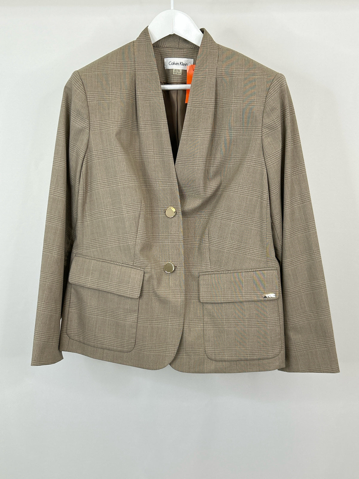 CALVIN KLEIN Size 16W Beige Women Blazer
