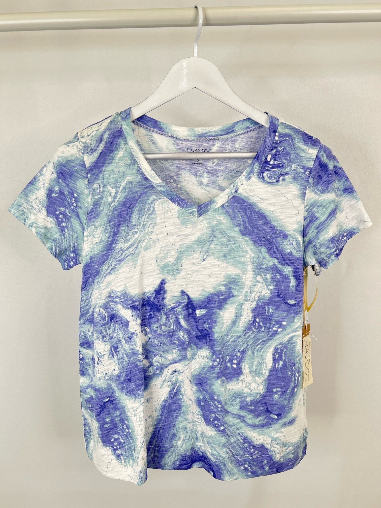 Escape by Habitat Clothes Size S Blue Print Women T-shirt