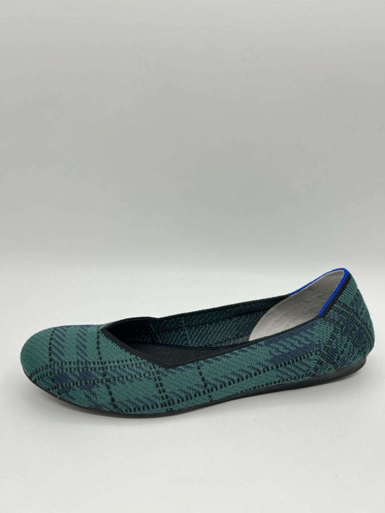 ROTHY'S Women Size 9 Green Plaid Flats