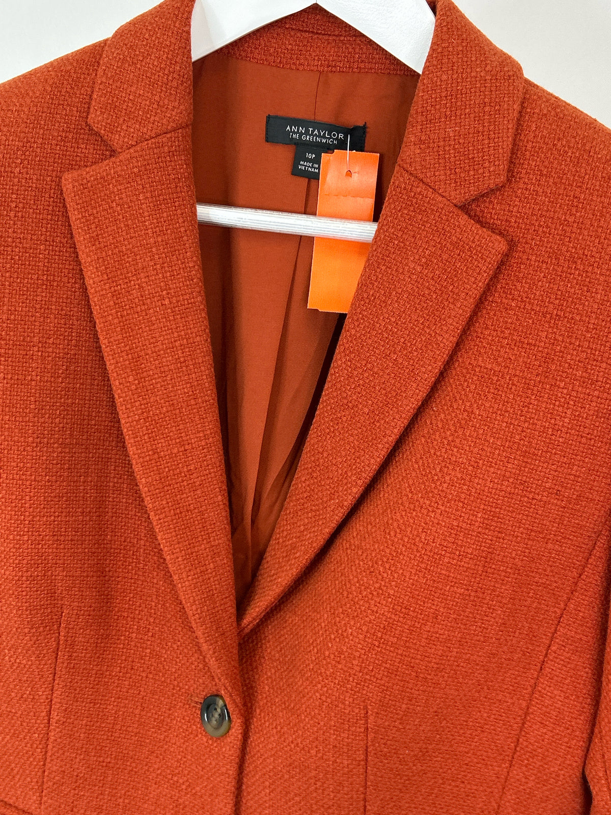 ANN TAYLOR Size 10P Burnt Orange Women Blazer