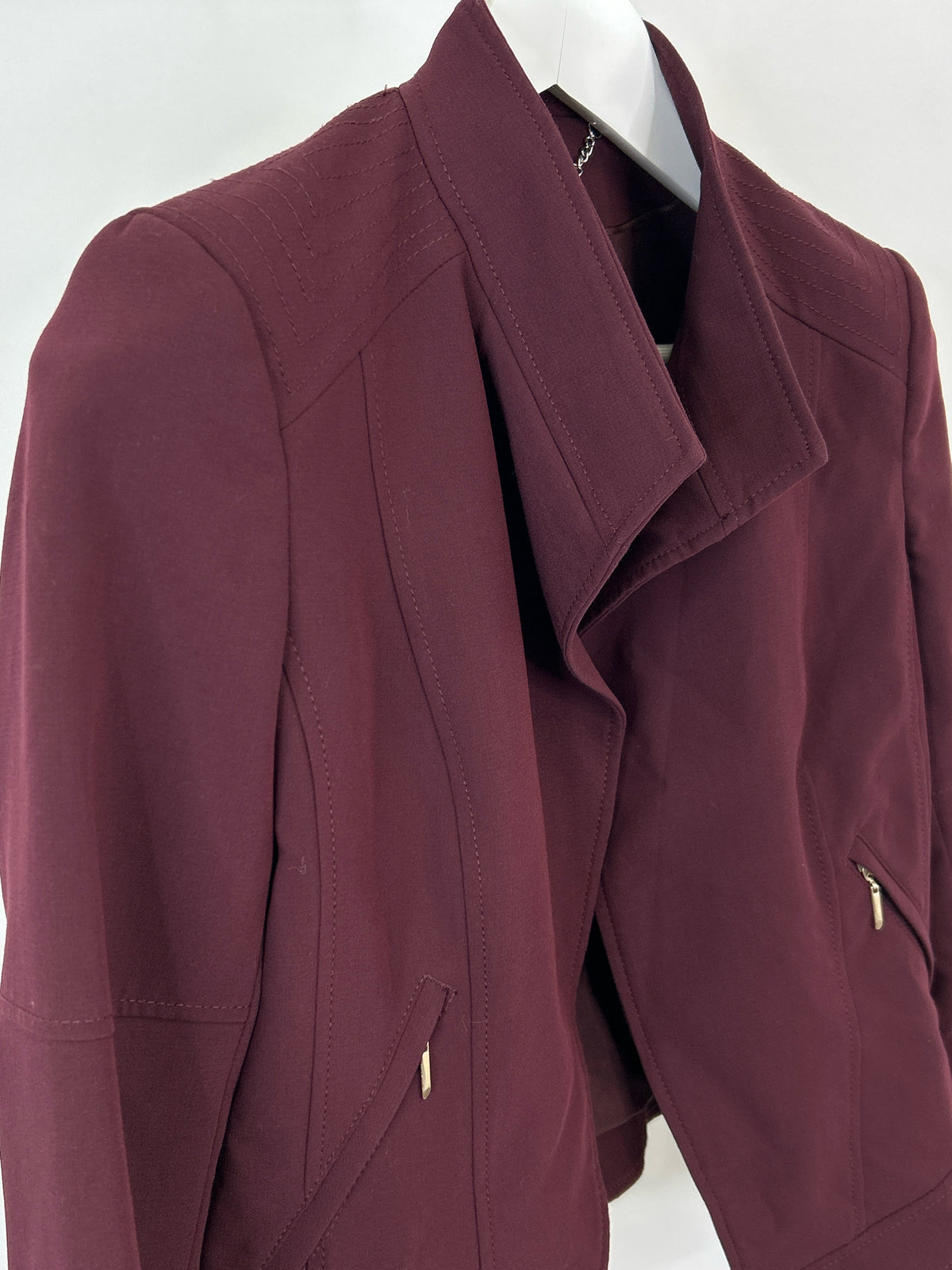 White House Black Market Size 6 Burgundy Women Blazer