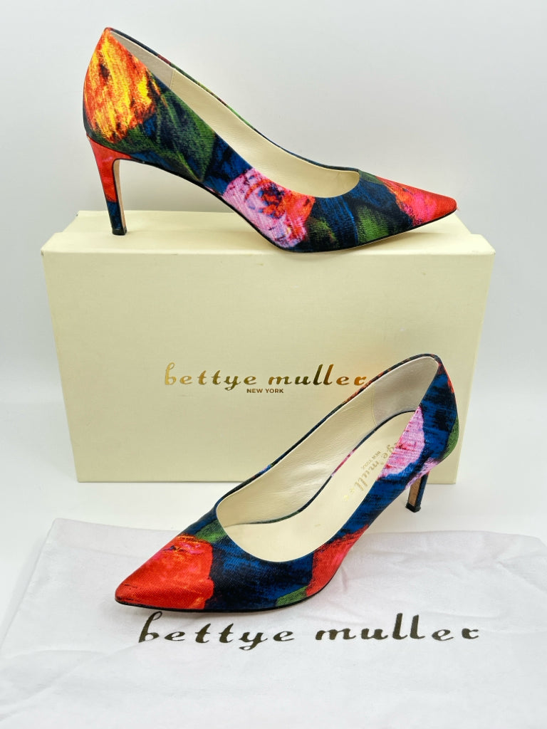 BETTYE MULLER Size 7M Multi-Color Silk Pumps