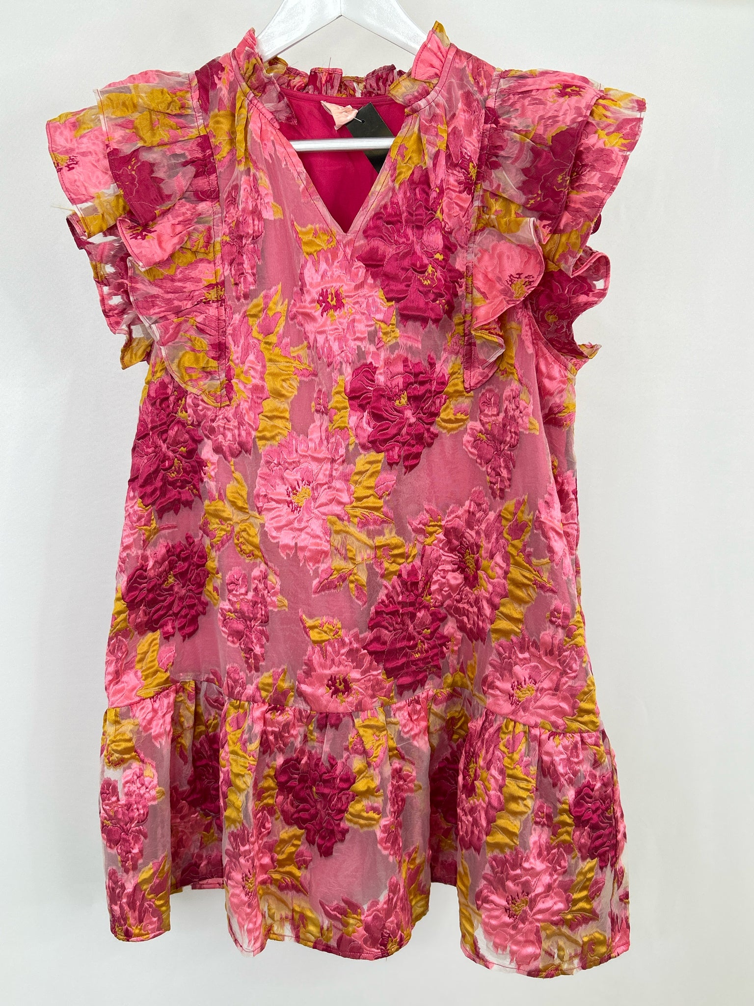 ENTRO Size M Pink and Wine Women Dress