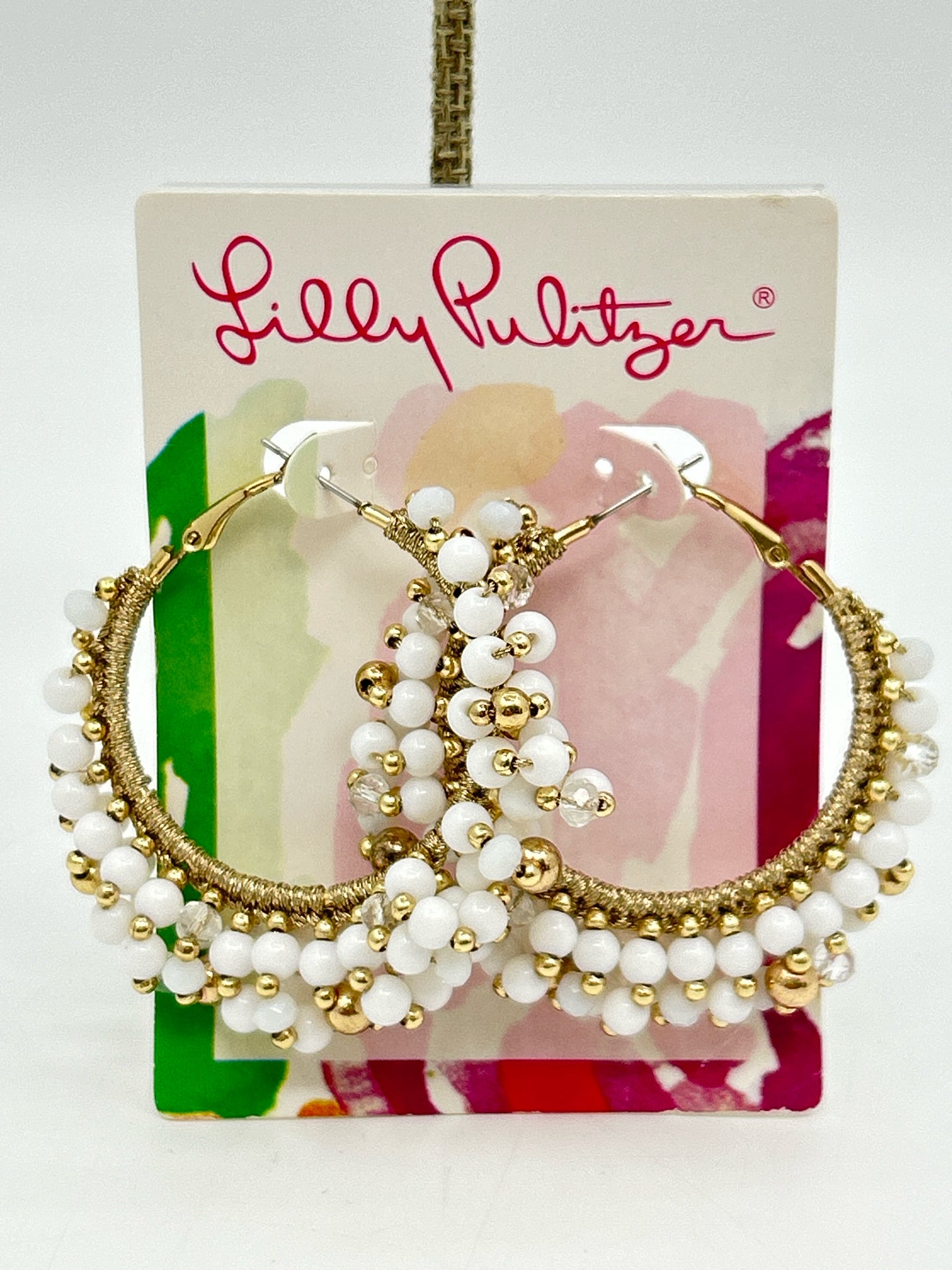 LILLY PULITZER NWT Gold and White Earrings