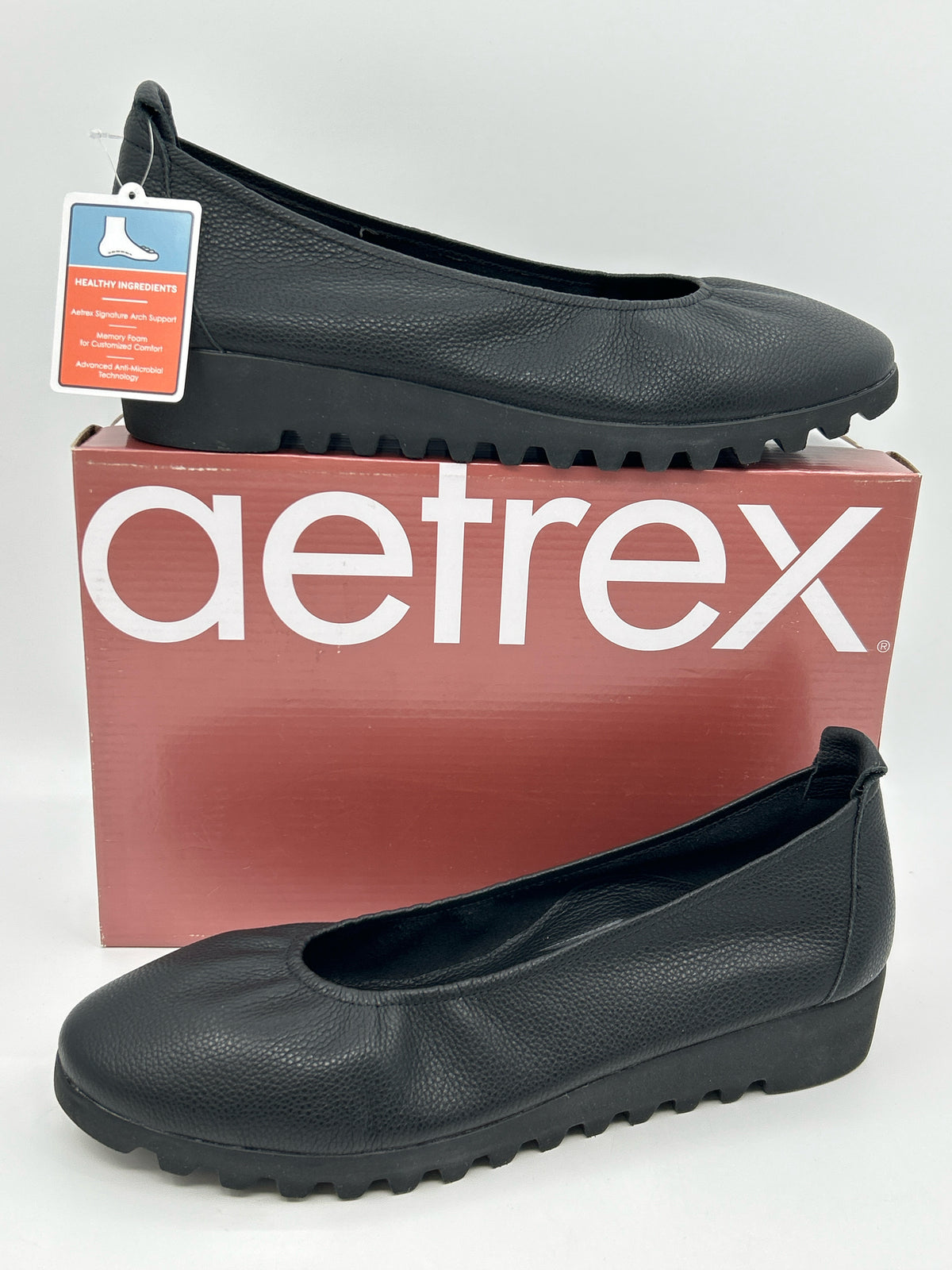 AETREX NIB Size 11.5/12 Black Women Flats