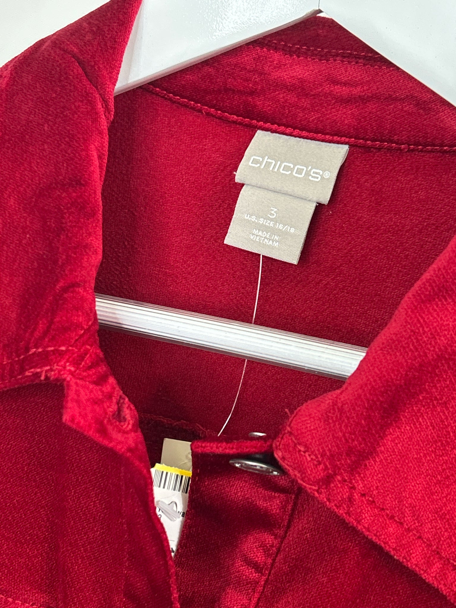CHICO'S Size 16/18 Red Women Jacket