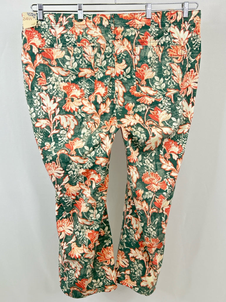 PILCRO Women Size 24W Green and orange Pants