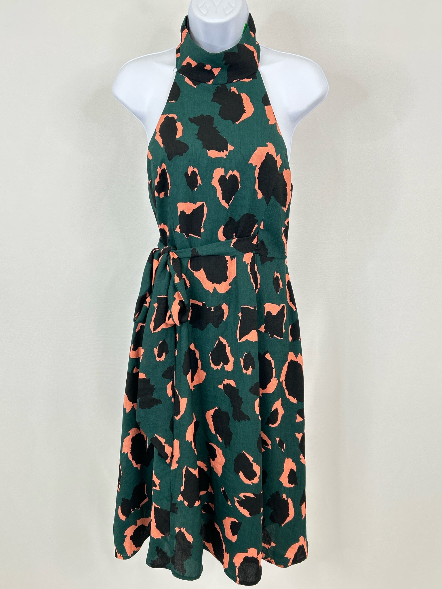 Elliatt Size S Teal Print Women's Dress