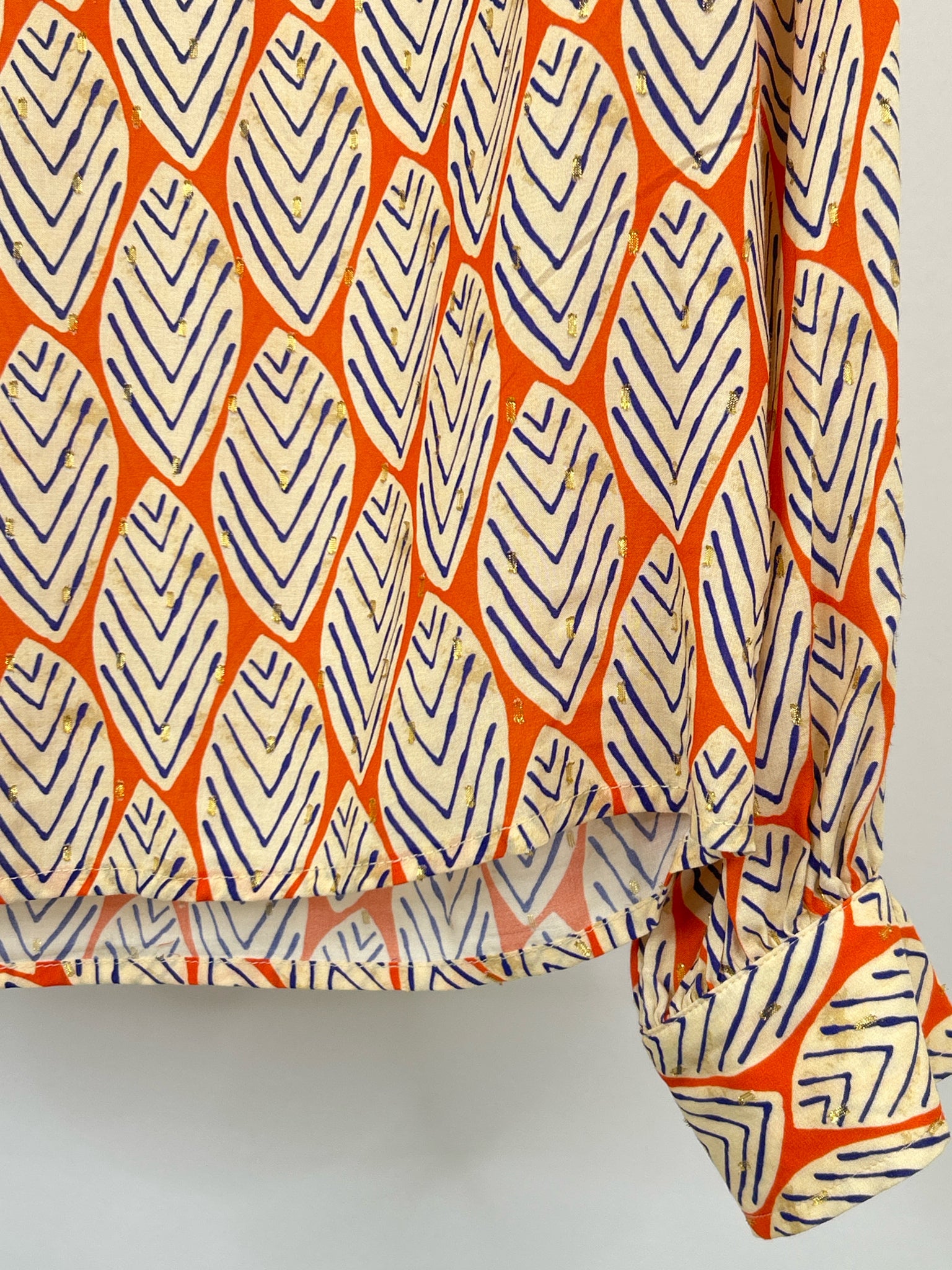 FINLEY Size L Orange and Beige Women Blouse