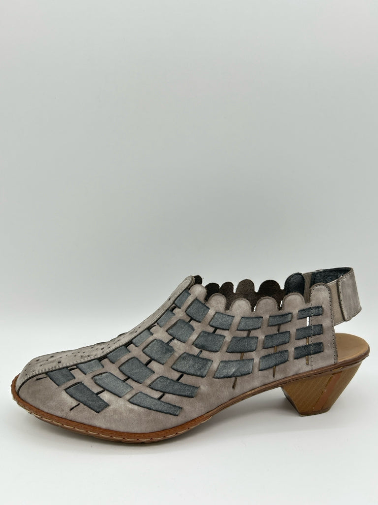 RIEKER Size 40 Taupe and Grey Women's Shoes