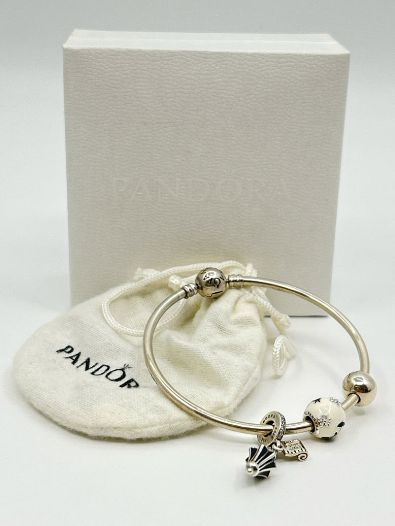 PANDORA Moments Silver Bangle Bracelet