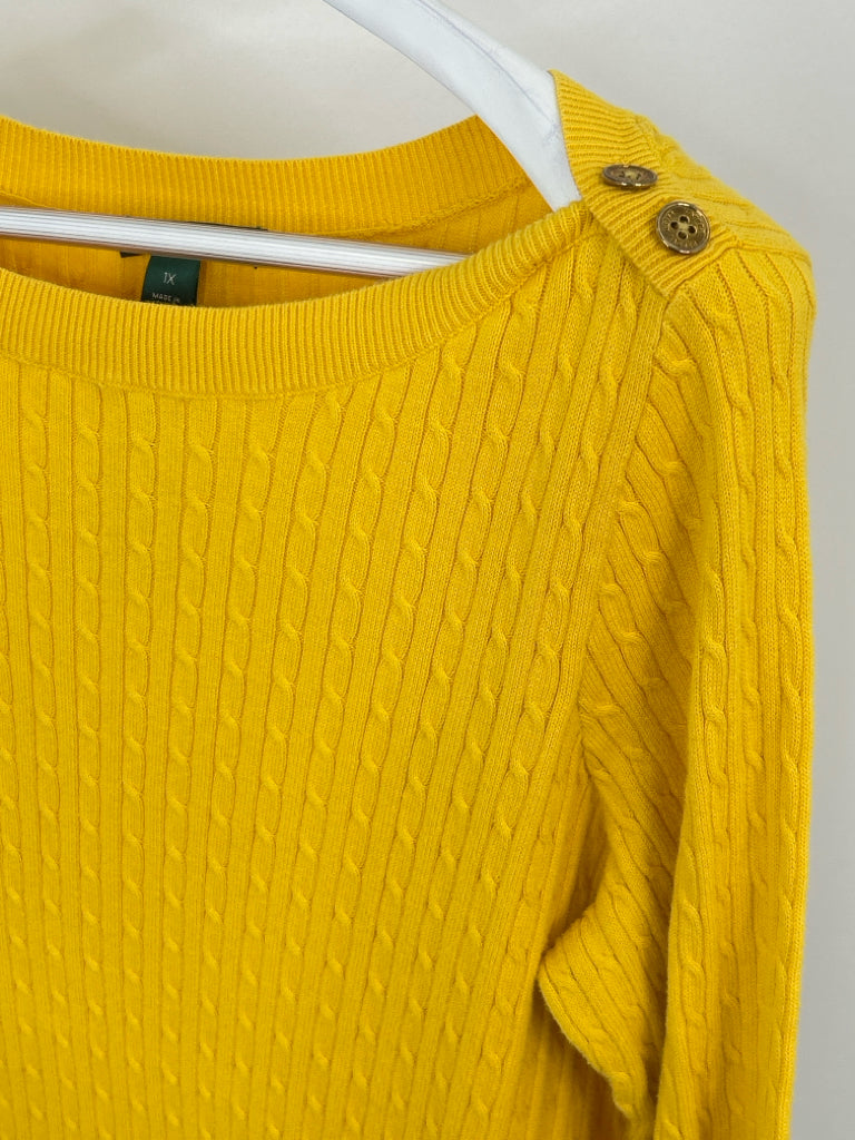 Lauren Ralph Lauren Women Size 1X Yellow Sweater