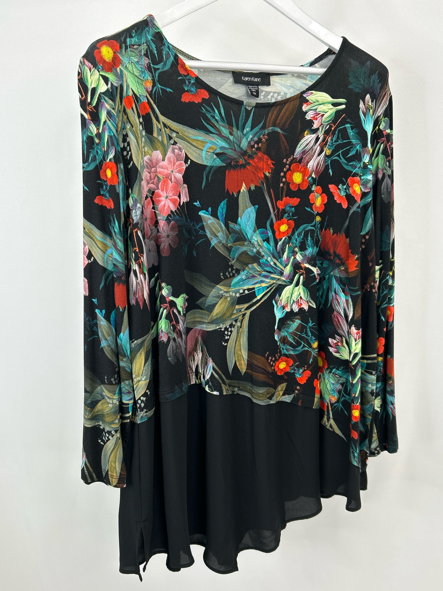 KAREN KANE NWT Size 3X Black Print Women Tunic