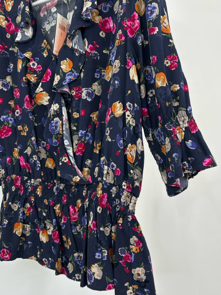 Lauren Ralph Lauren Size L NAVY FLORAL Women's Top