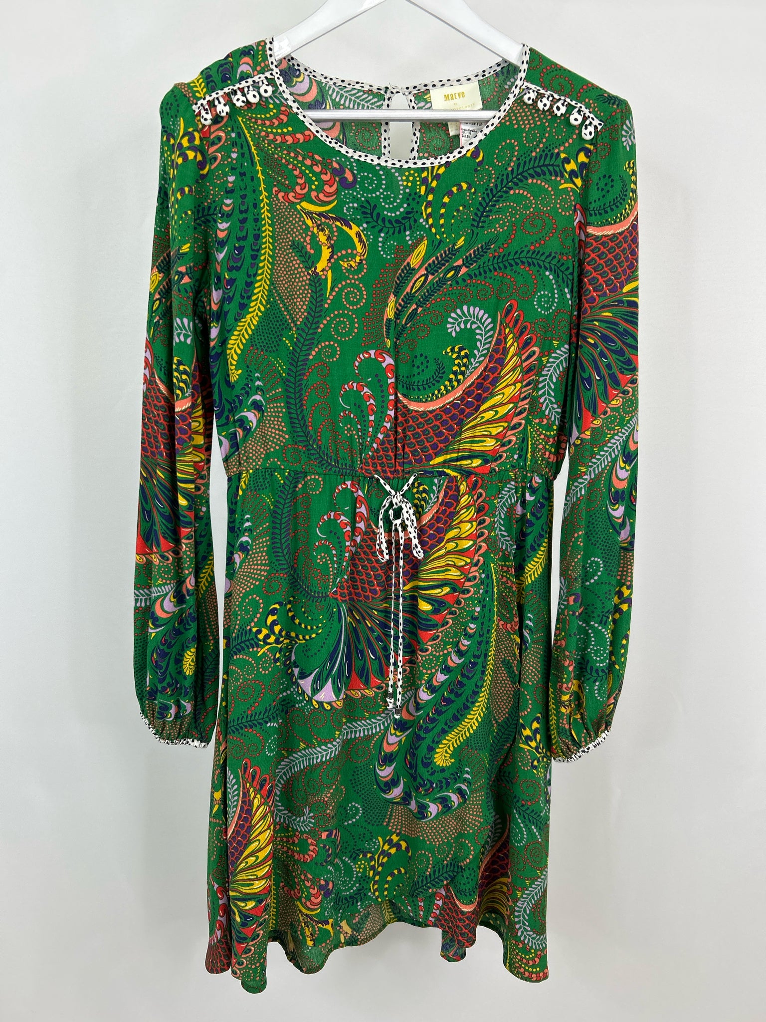 MAEVE Size 8 Green Print Women Dress