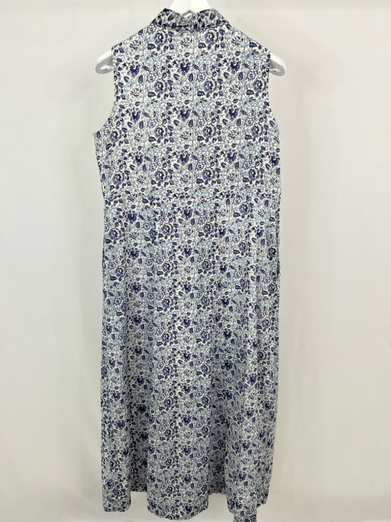 DOLMA Size L Blue Print Women's Dress