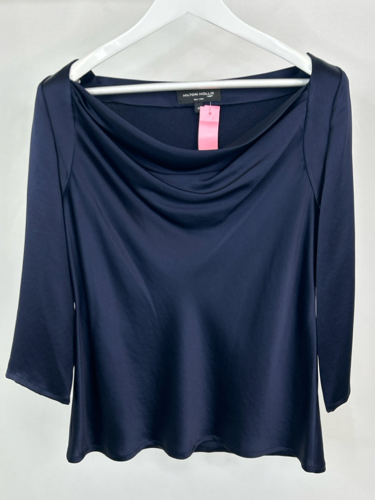 HILTON HOLLIS Women Size M Navy Top