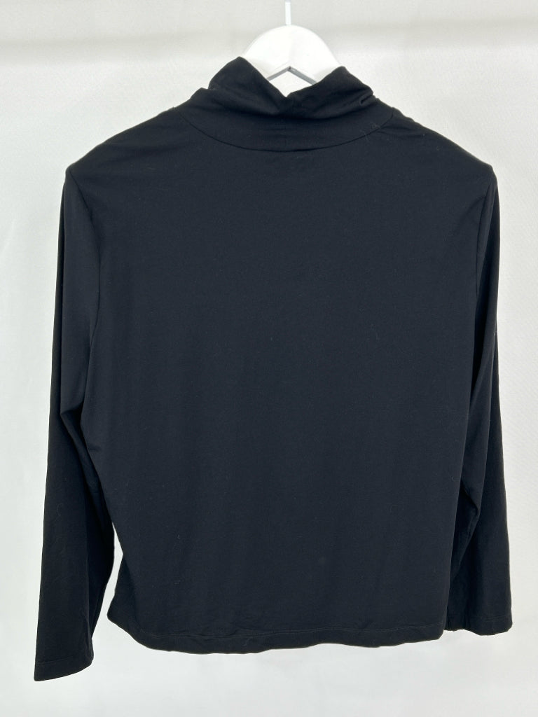 ST JOHN CAVIAR Women Size XL Black Turtleneck Top  NWT