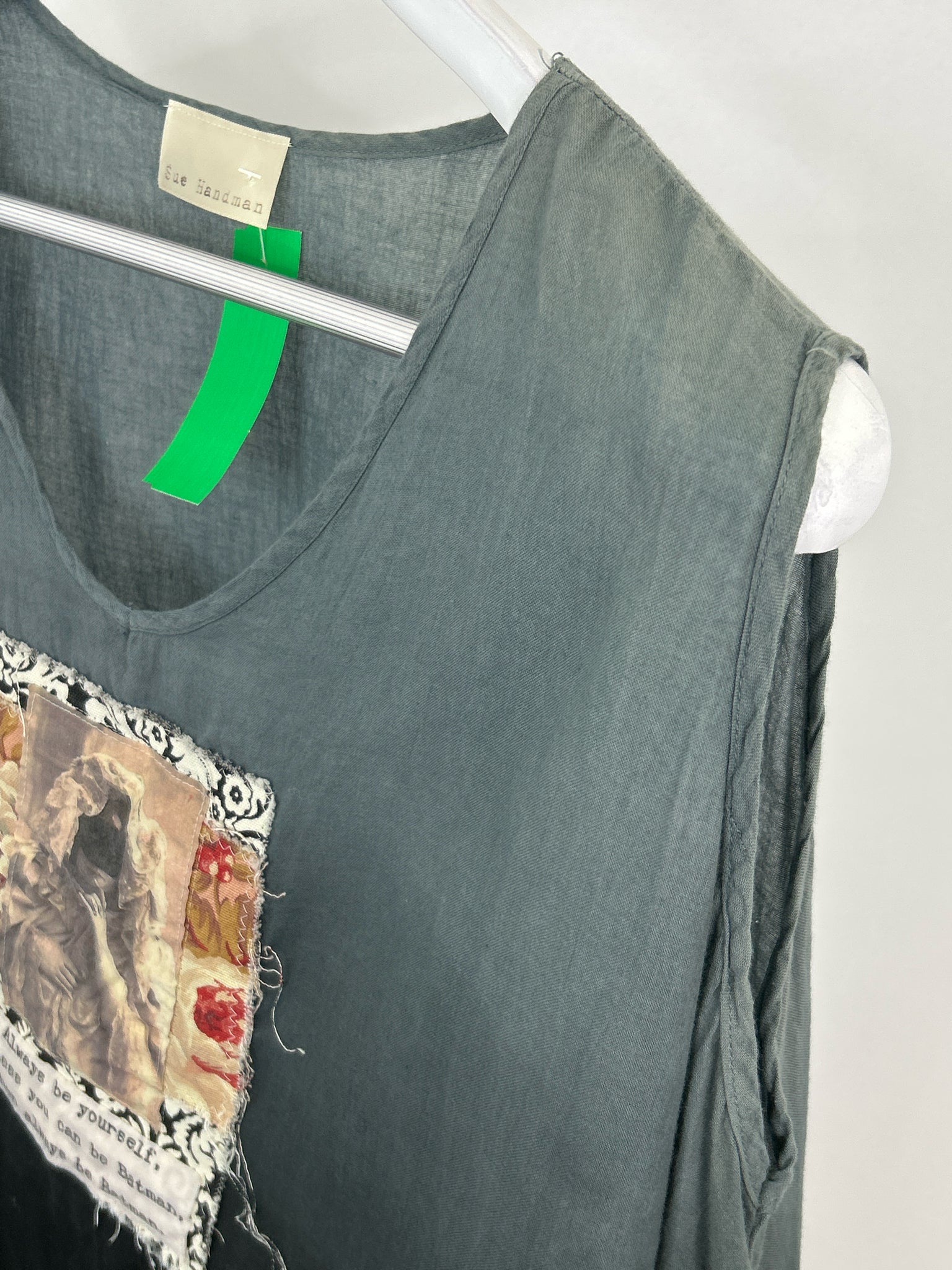 SUE HANDMAN One Size Grey and Black Women Tunic