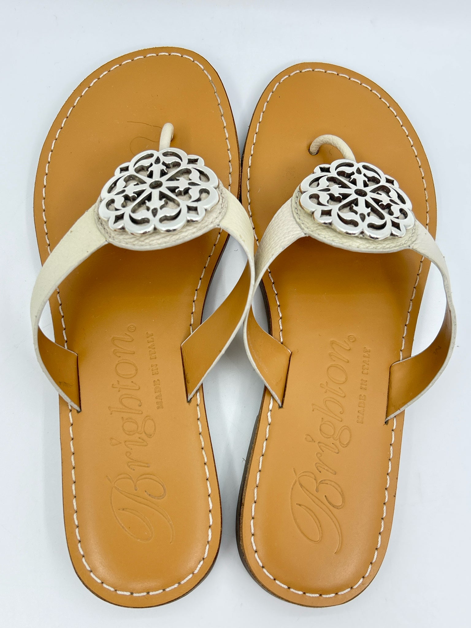 BRIGHTON Size 7M Ivory Women Sandal