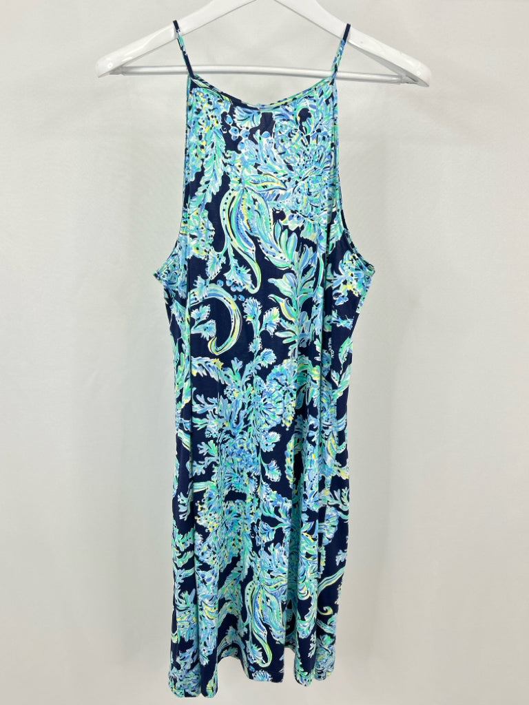 LILLY PULITZER Women Size XL Blue Print Dress