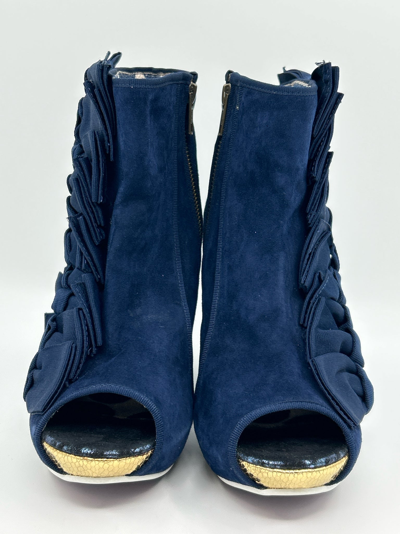 IRREGULAR CHOICE Size 10 Navy Women Booties