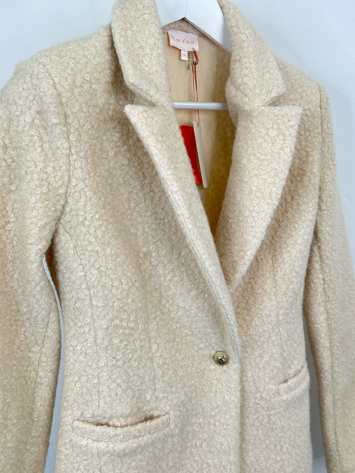 ENTRO NWT Size S Cream Women Coat