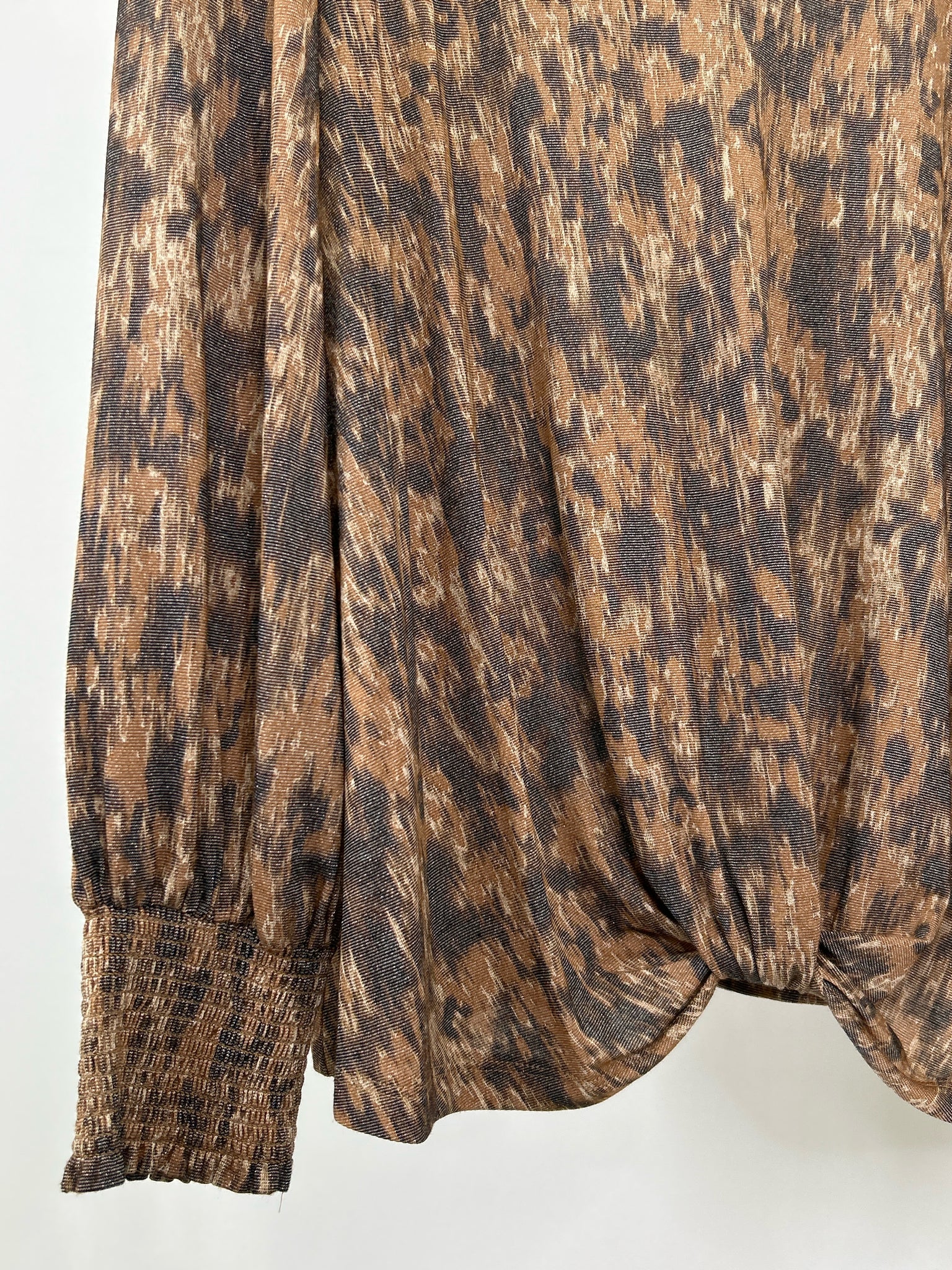 DEMOCRACY Size 1X Brown Print Women Top