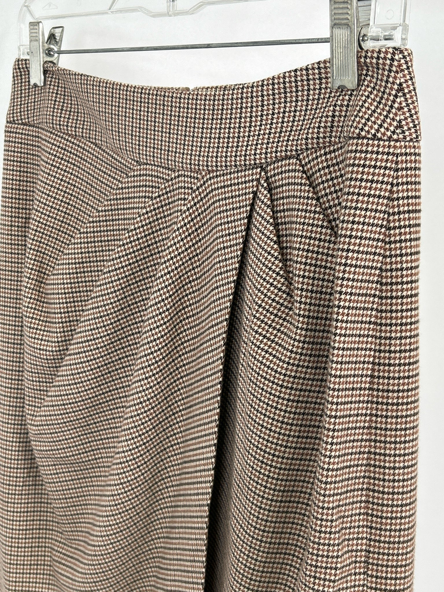 J. McLaughlin Size 4 Brown Plaid Women Skirt