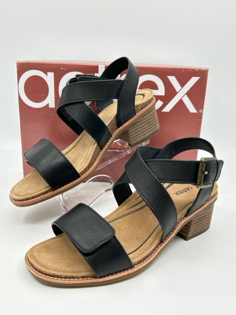AETREX Size 10.5/11 Black Women's Kristin Sandal NIB