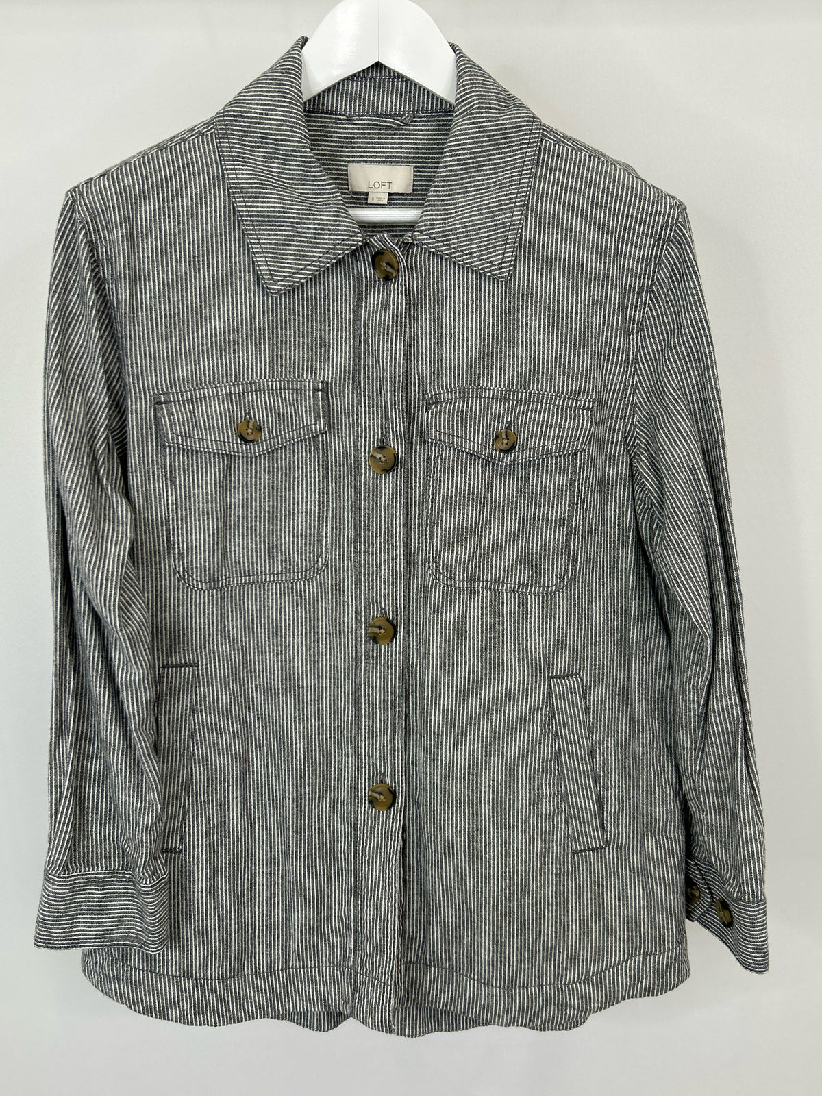 LOFT NWT Size S black striped Women Jacket