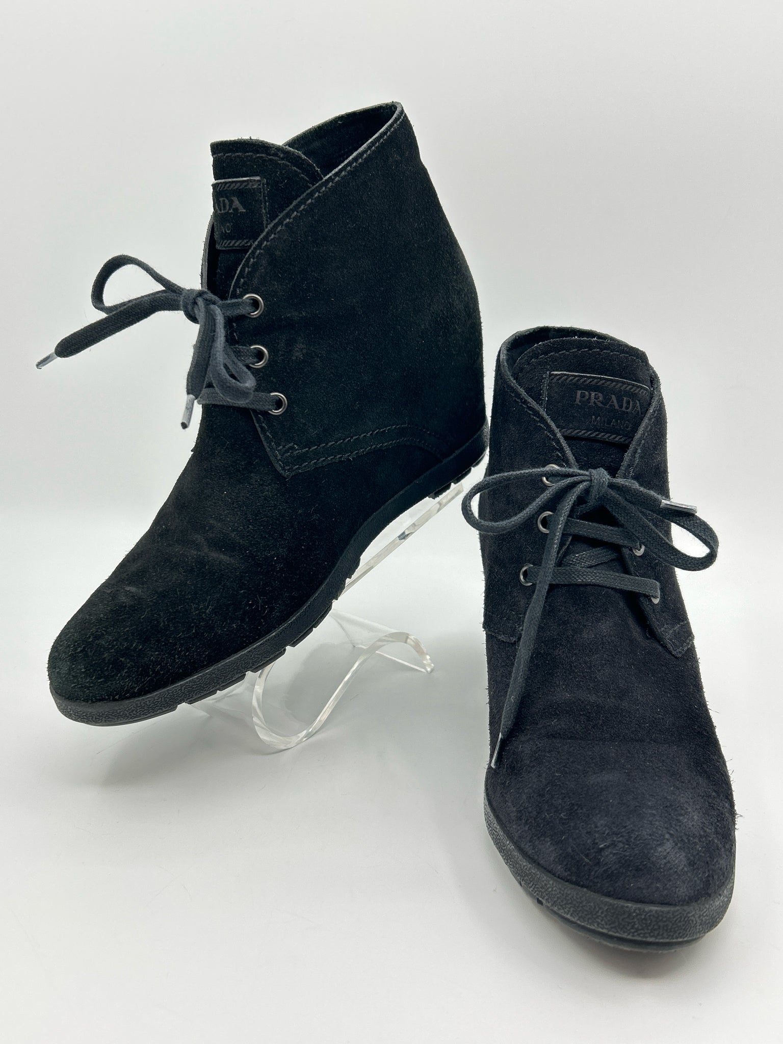 PRADA Size 39.5 Black Women Booties