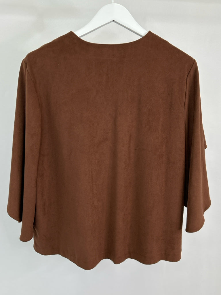 ANNA CATE Women Size L Brown Top