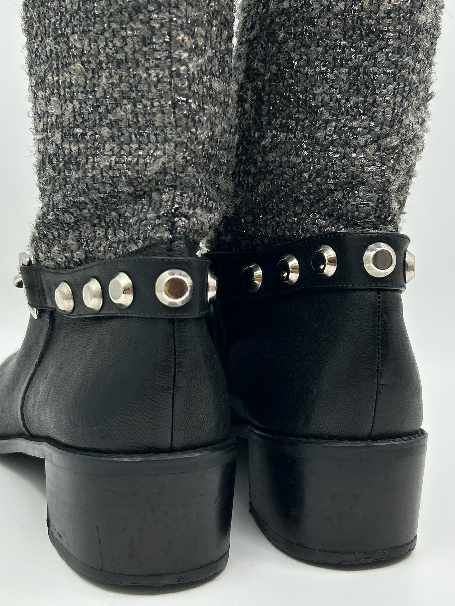 STUART WEITZMAN Size 9.5M Black & Silver Women Boots