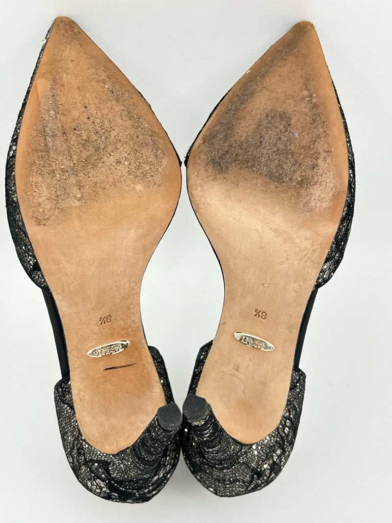 BADGLEY MISCHKA Women Size 8.5 Black and Silver Pumps