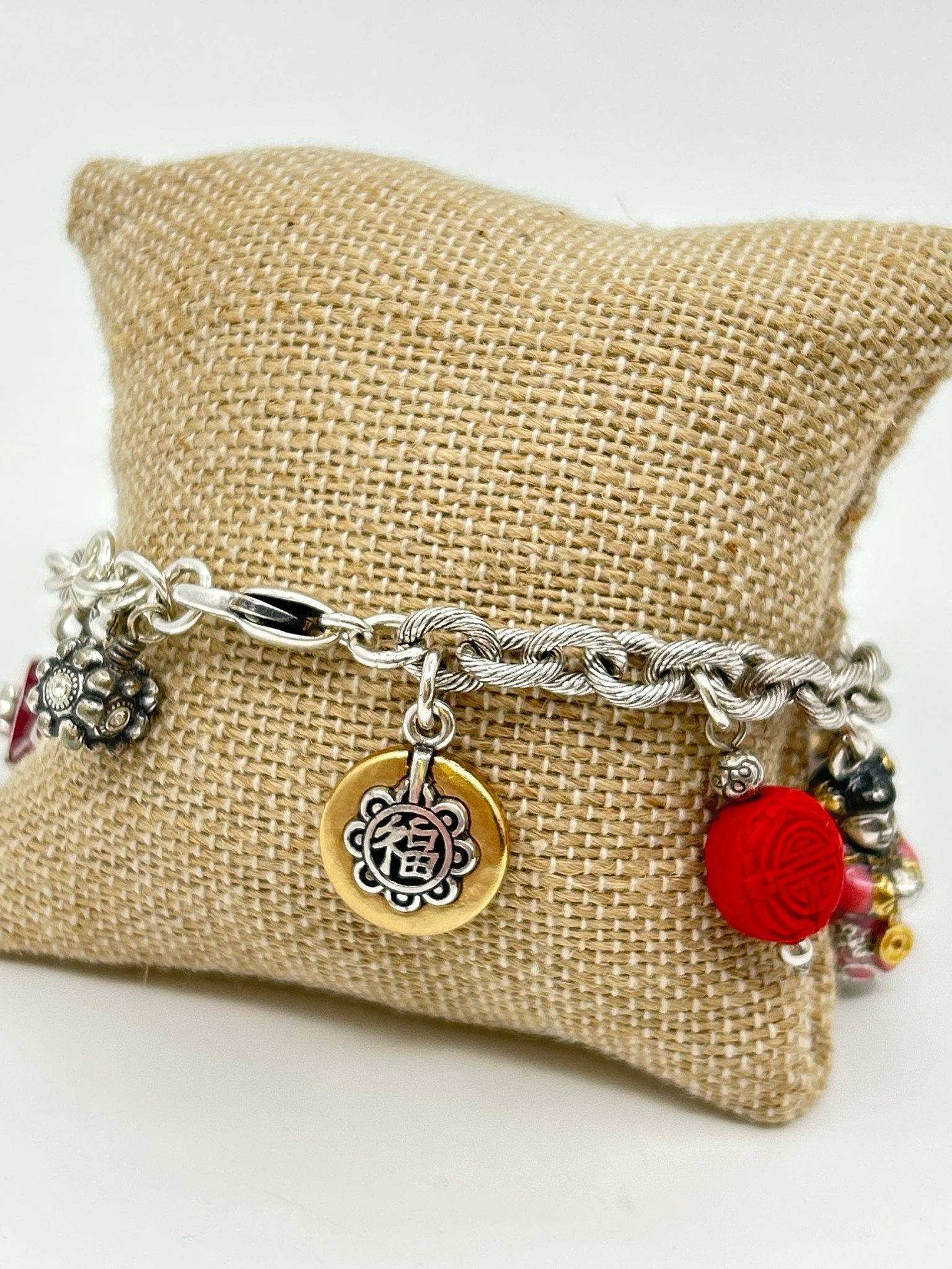 BRIGHTON SILVER AND RED Bracelet