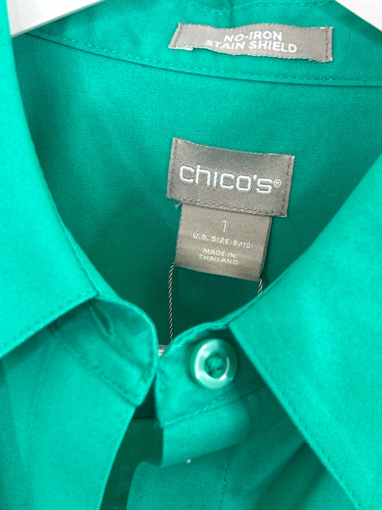 CHICO'S Size 8/10 Green Shirt