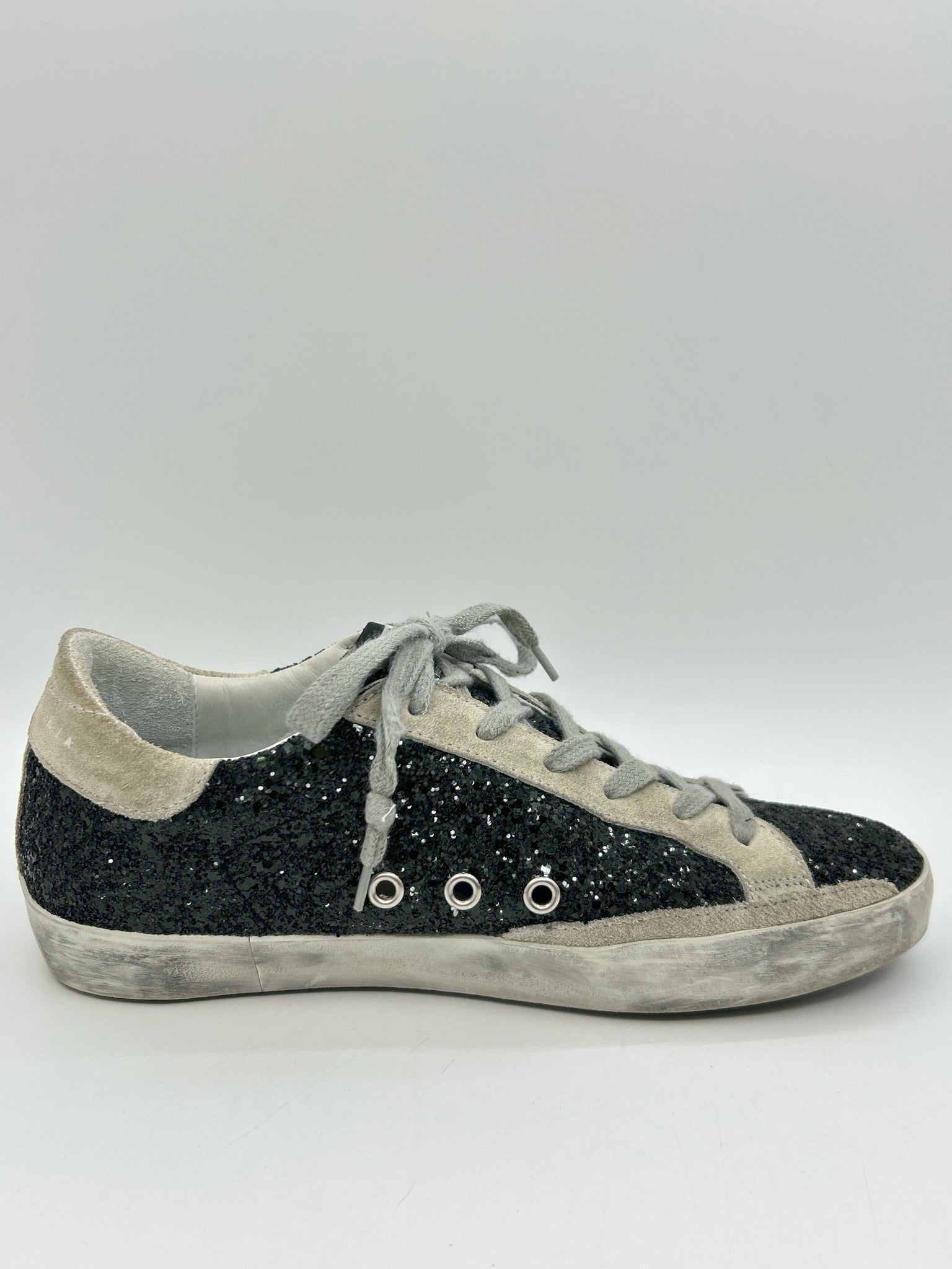GOLDEN GOOSE Size 38 Black Print Women Sneakers