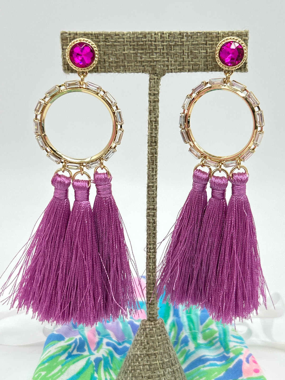 LILLY PULITZER NWT Gold and Purple Earrings