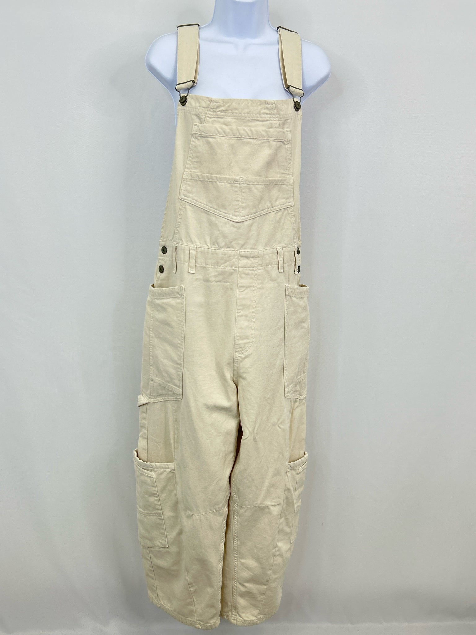 FREE PEOPLE Size L Cream Women Overall
