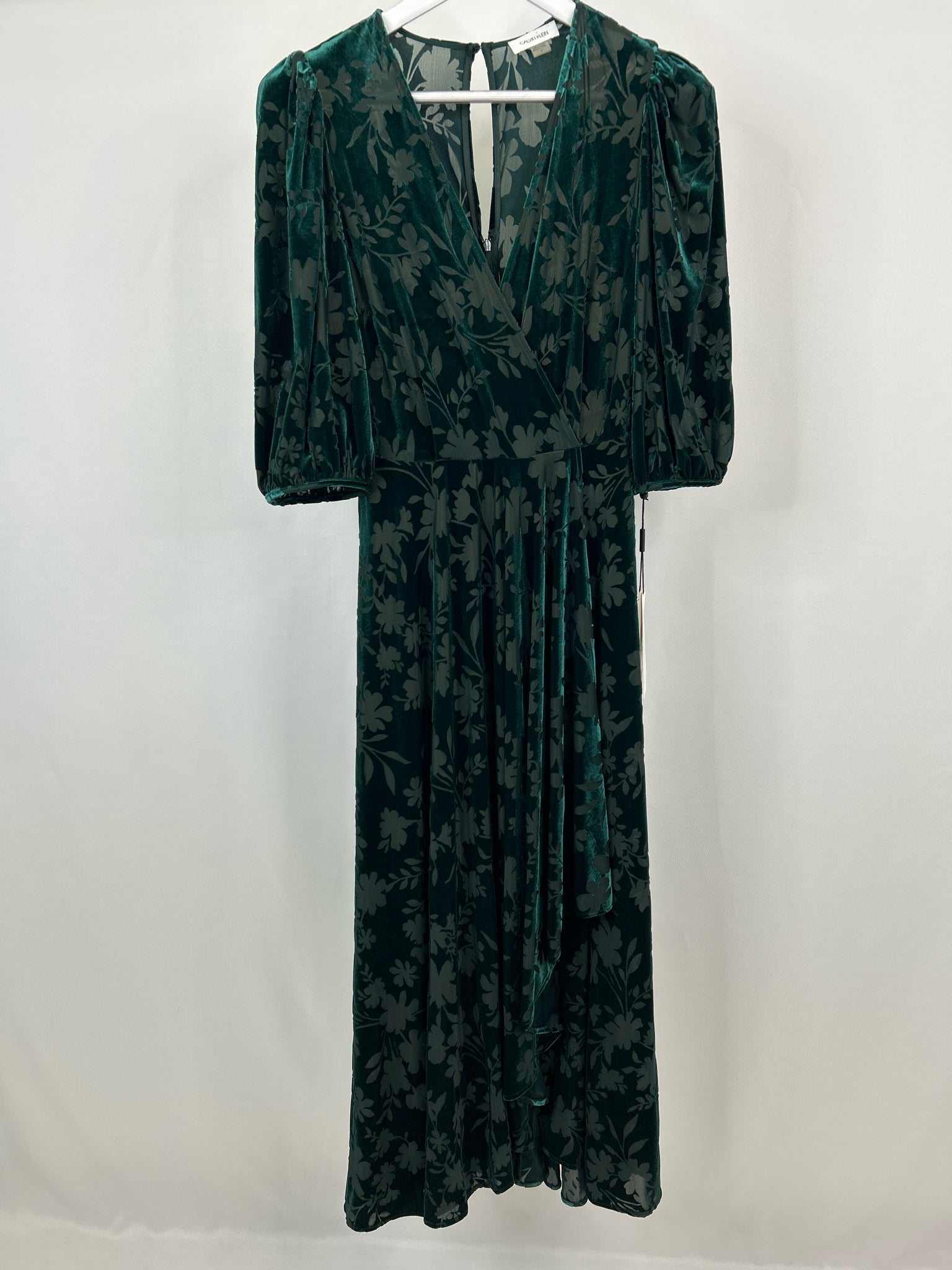 CALVIN KLEIN Size 4 Green Print Women Dress
