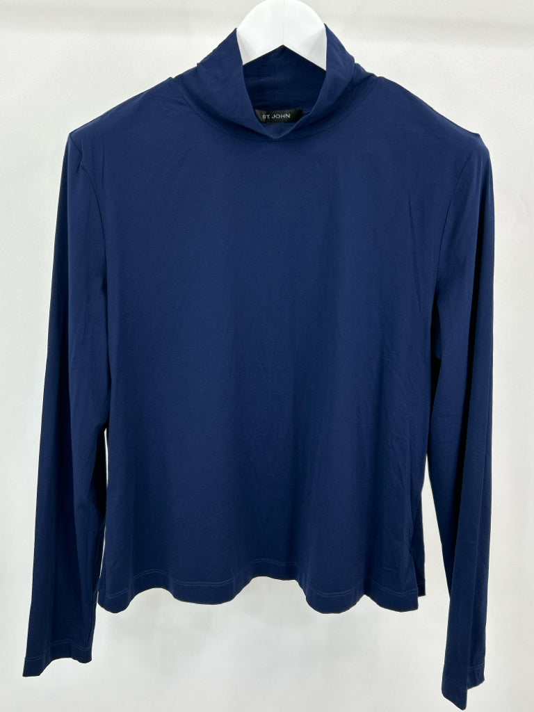 ST JOHN Women Size XL Blue Turtleneck