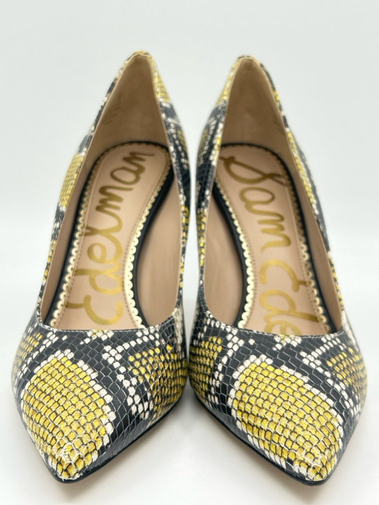 SAM EDELMAN Size 8M Black and yellow Pumps