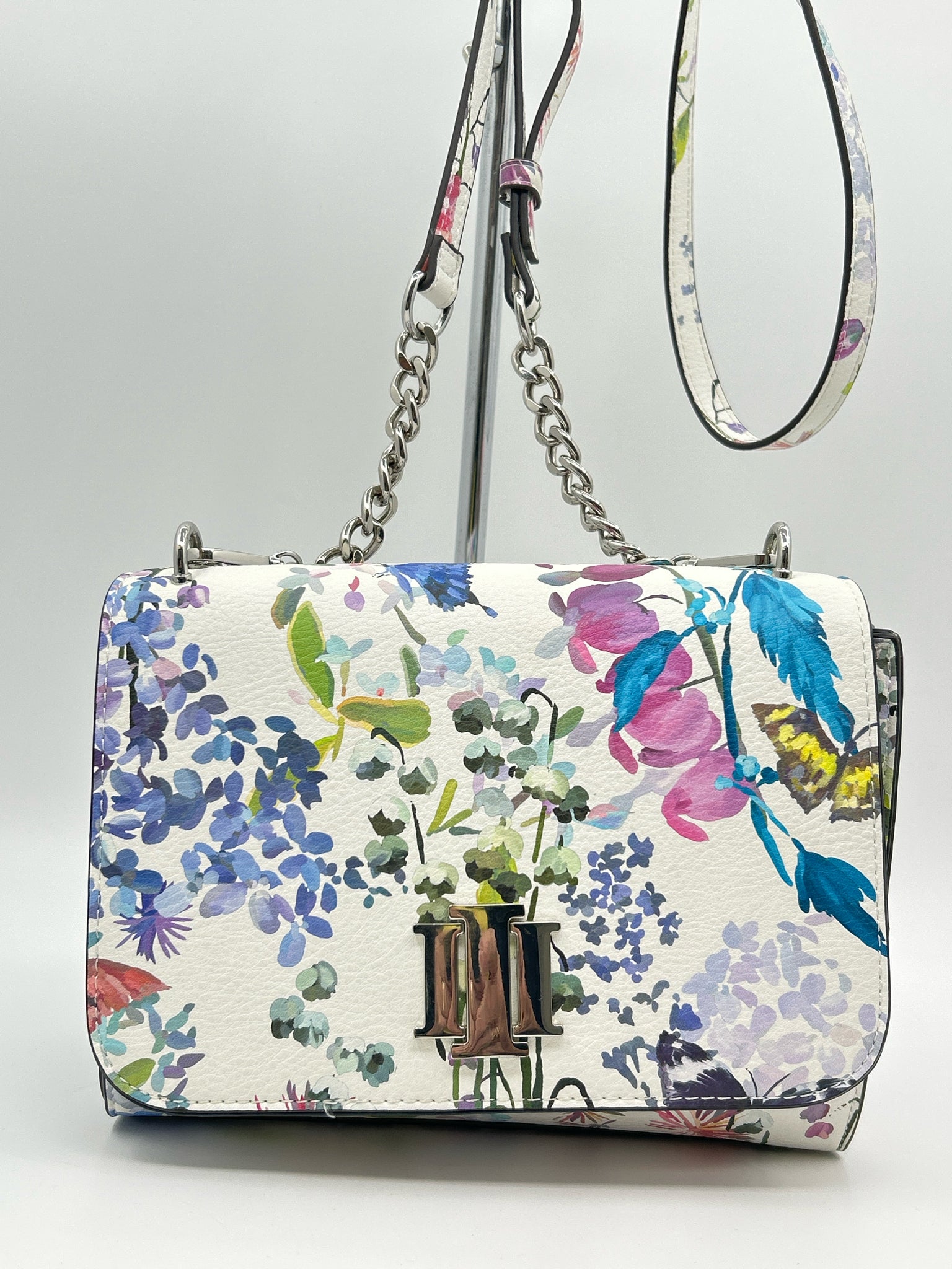INC White Floral Women Purse