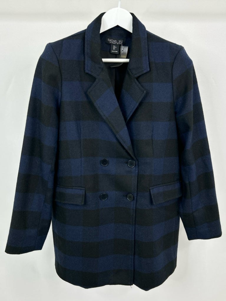 RACHEL ZOE Women Size L blue and black Coat