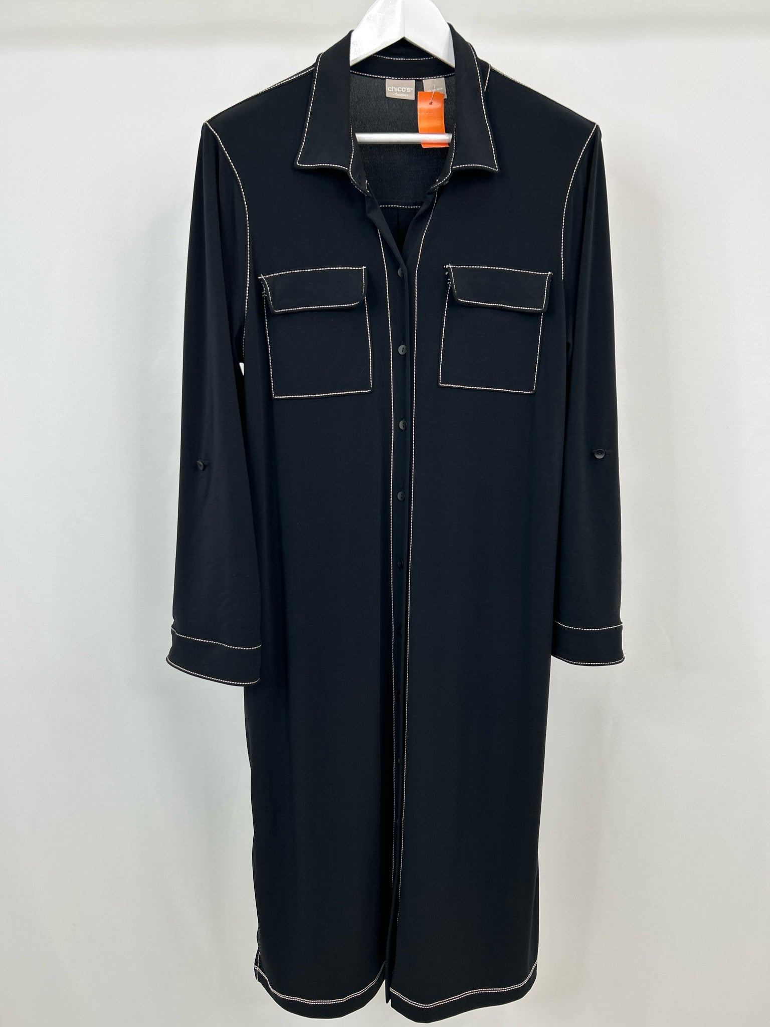 CHICO'S Size 12/14 Black Women Dress